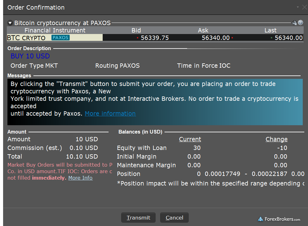 Interactive Brokers cryptocurrency trading Bitcoin market order paxos Interactive Brokers cryptocurrency trading Bitcoin market order paxos